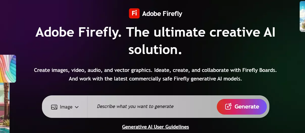 تولید عکس با Adobe Firefly